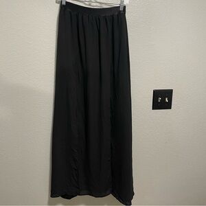 VTG Y2K 90s Bebe Black Sheer Panel Maxi Skirt With Shorts Size Medium